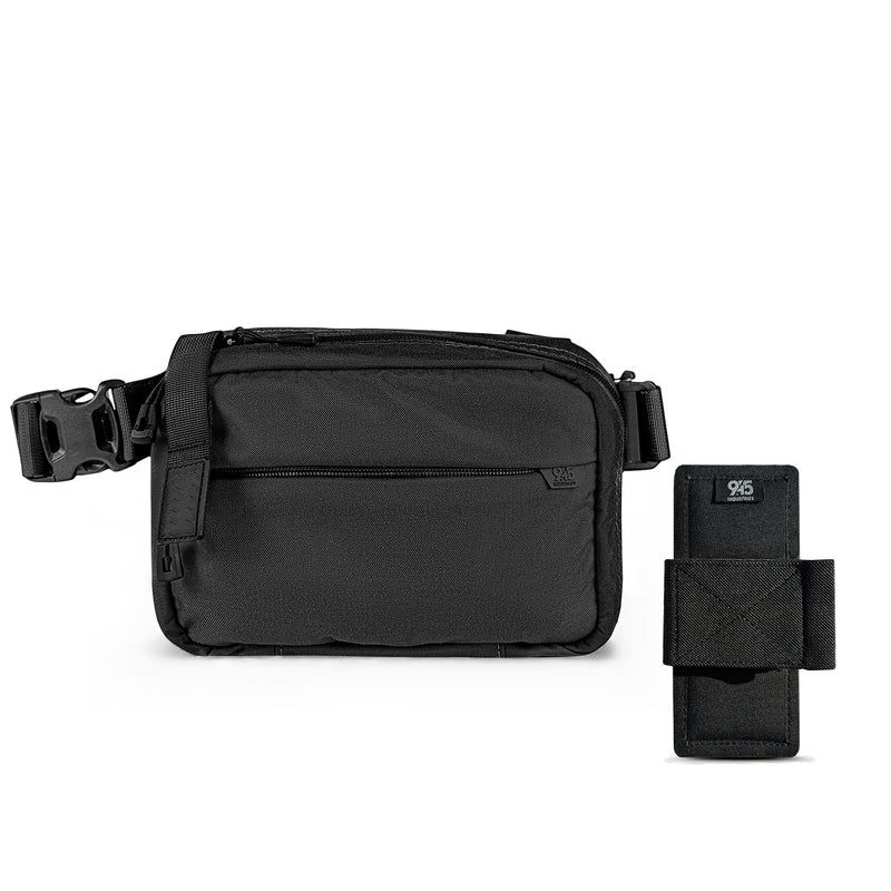 QAPL [COMPACT] LOW PROFILE CORDURA® CONCEALMENT BAG BLACK WITH IWB ADAPTER